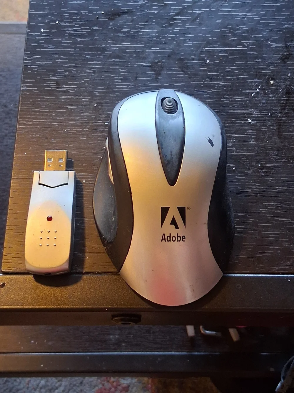 -Branded Wireless Optical Mouse in Silver and Black